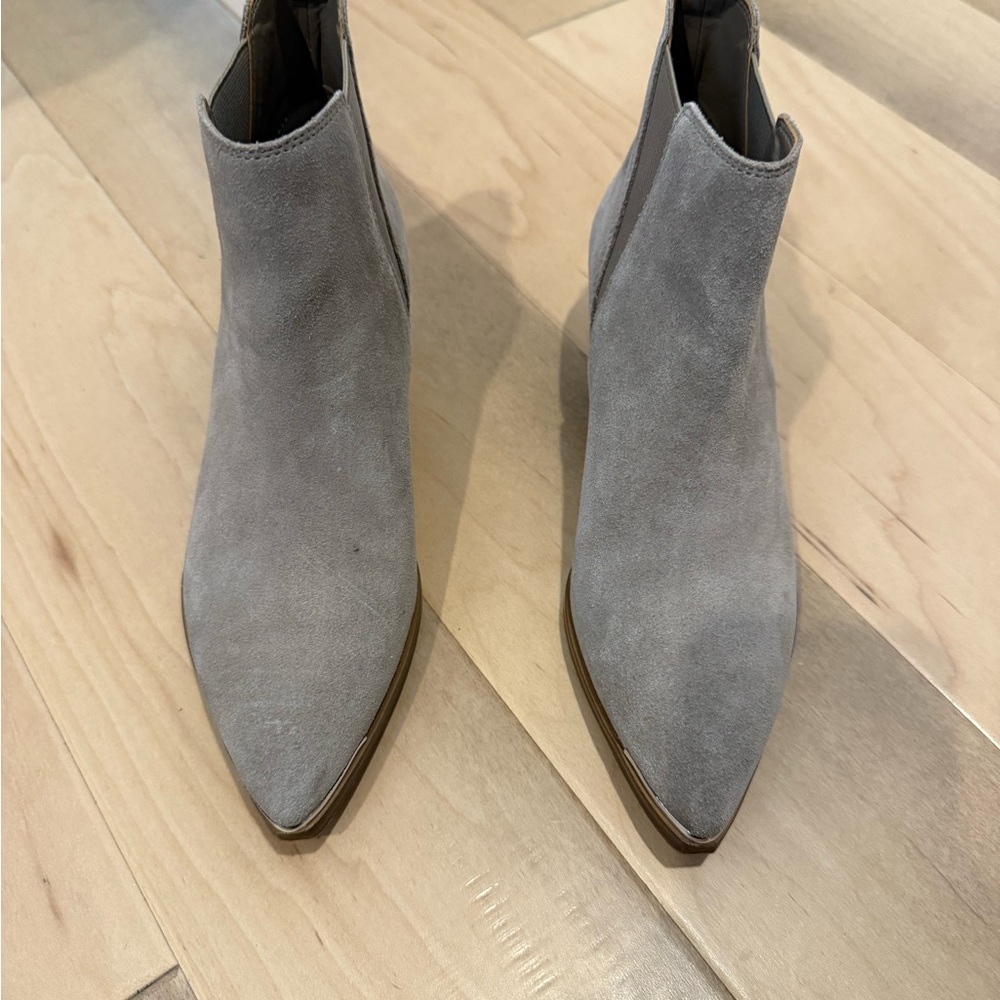 Marc Fisher Light Gray Suede Ankle Booties
